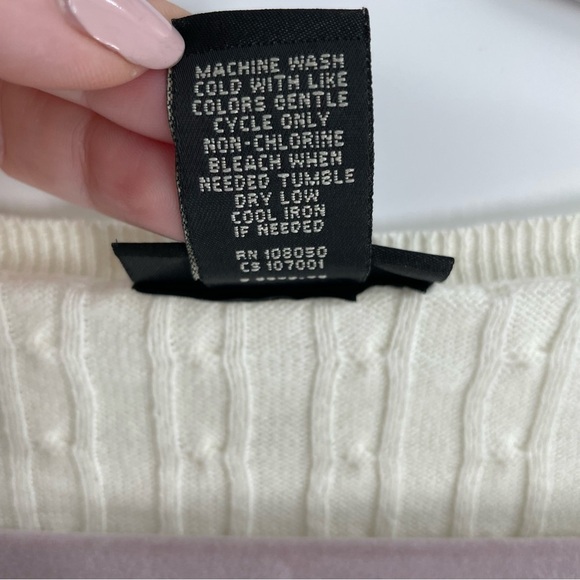 Lane Bryant Cable Knit Ivory Cotton Button Up Long Sleeve Cardigan Sweater Layer - Picture 4 of 10